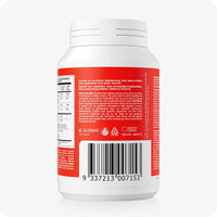 For Conceive Plus Fertility Pack Ovulation & Motility Support (FR), back label of Men Motility Support bottle highlighting barcode, vegetarian suitability, usage instructions in French, Dutch, and German, and nutritional values; red packaging displays regulatory icons and allergen-free formulation for male fertility support.