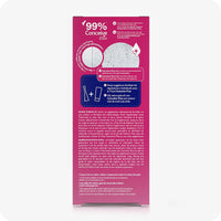 For Conceive Plus Max Combo - Fertility Lubricant Bundle (FR), back panel of 8x4g pre-filled fertility lubricant applicators box with a 99% sperm motility graphic, usage recommendations for combining applicators with the multi-use tube, and multilingual application instructions in French and Dutch for optimal fertility support.