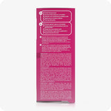 For Conceive Plus Women's Fertility Support + Applicators (FR), side view of 8x4g pre-filled fertility lubricant applicators box featuring detailed clinical benefits and product claims in French and Dutch, including sperm-friendly formulation, added lubrication, and pH-balanced support for natural fertility.