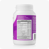 Conceive Plus Women's Fertility Support (FR) bottle featuring detailed nutritional information panel in French, Dutch, and German, showing vitamin and mineral content per two-capsule serving on a purple label—highlighting transparency in formulation and dosage guidance for women.